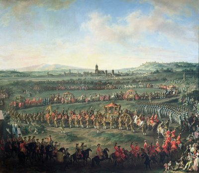 The Entrance of Emperor Francis I into Frankfurt, accompanied by Joseph II by Martin II Mytens or Meytens